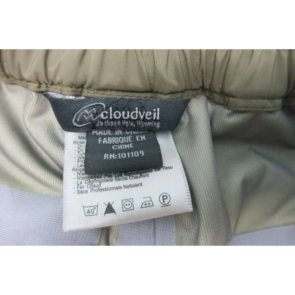 Cloudveil Goretex Footed Ski Snow Outdoor Pants Unisex Size Medium Tan Brown - Picture 2 of 8